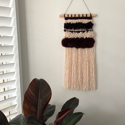 Woven Wallhanging - Blackberries and Cream